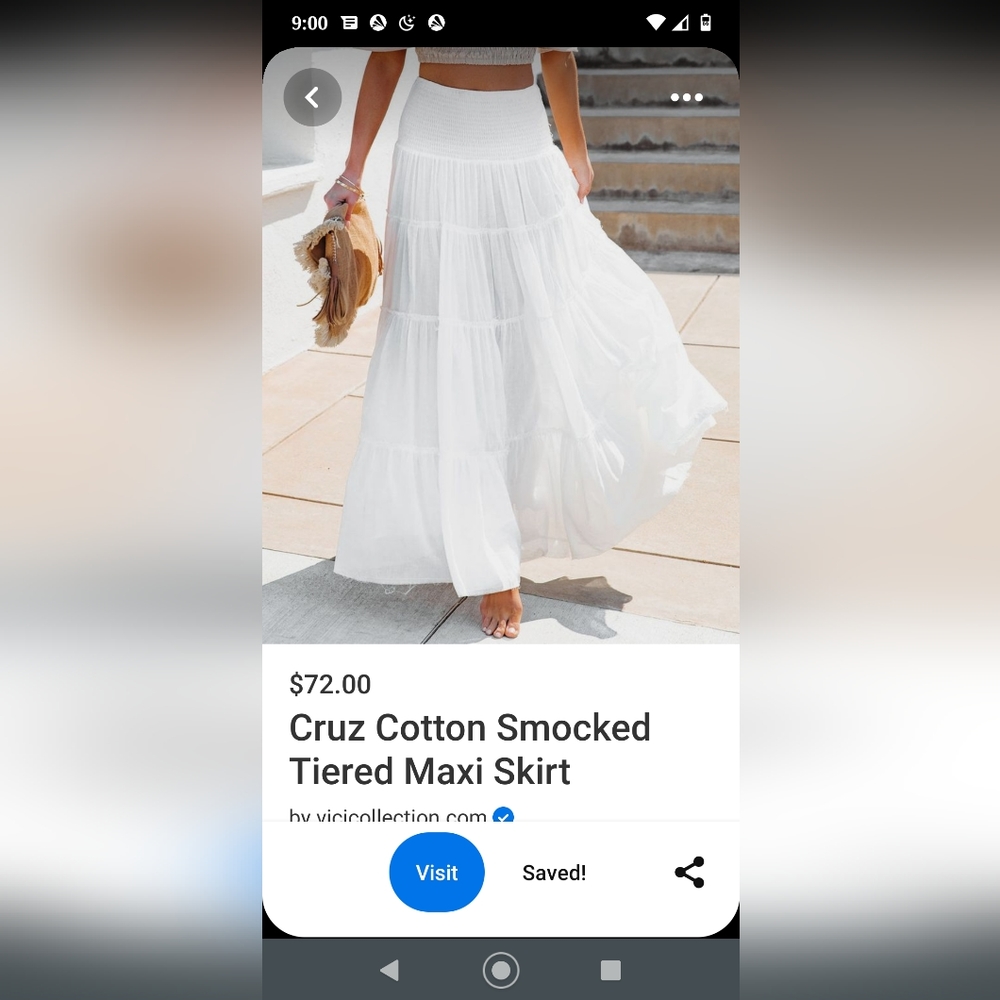 Vici White Tired Maxi Skirt in Size Small